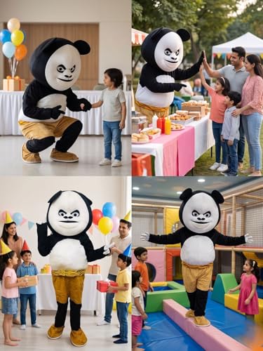 Image of BookMyCostume Panda Dragon Warrior Cartoon Movie Mascot Costume For Theme Birthday Party & Events | Adults | Full Size