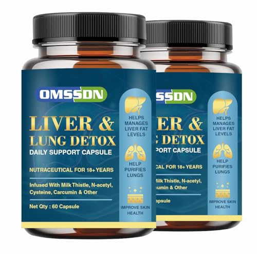Image of Liver Detox Supplement & Lung Detox Daily Support With Milk Thistle and Curcumin For Fatty liver 60 Capsules (Pack of 2)
