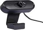 HD 1080P Web Camera Manual Focus USB Webcam Computer Camera Built-in Microphone Dr-Free Camera for PC Laptop Black