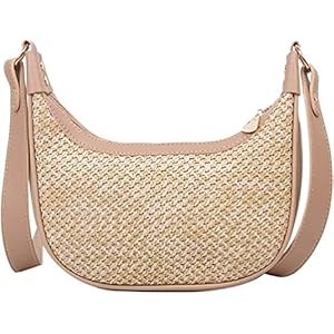 Strandtas, strandtassen for vrouwen, strozakken for vrouwen, geweven strandtas, dames schouderhandtassen geweven crossbody tas crossbody portemonnee koppeling handtassen satchel tas cocktail portemonn