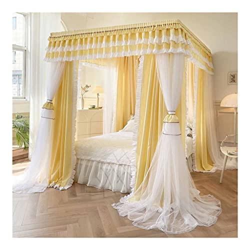 Cortina opaca para dormitorio con dosel de cama de 4 postes contra insectos y luz 2