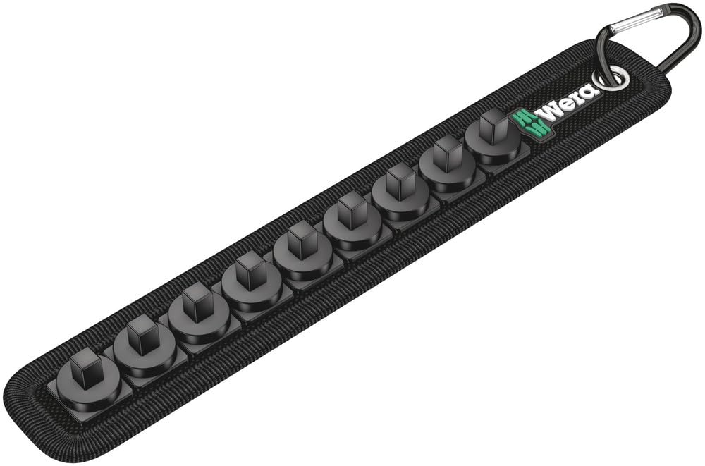 Wera 003891 1/4"" Drive 9 Piece Empty Textile Belt Socket and Bit Socket Rail