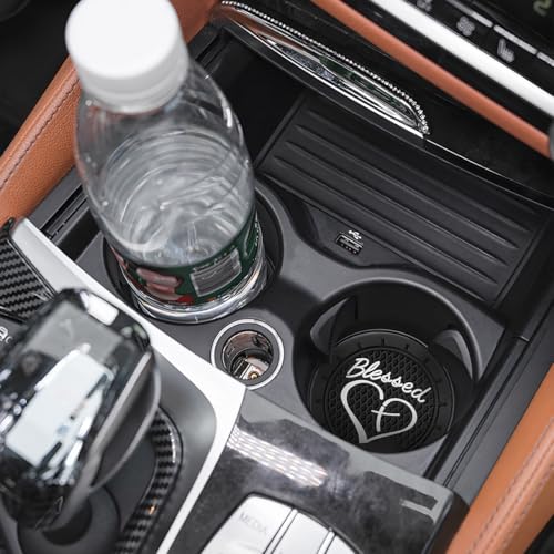 4PCS Portavasos de Silicona para Auto Universal Negro miniatura 5