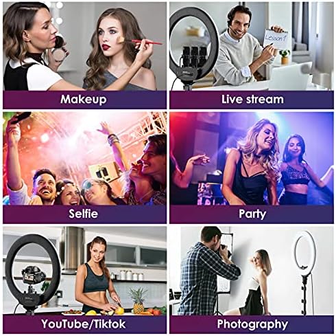 LED Ring Light, 18 Inch Ring Light with Tripod Stand & Phone Holder, Selfie Ring Lights 3 Light Modes 11 Brightness Level 2700K-5500KRing Light for Makeup Video Tiktok YouTube Video Photography