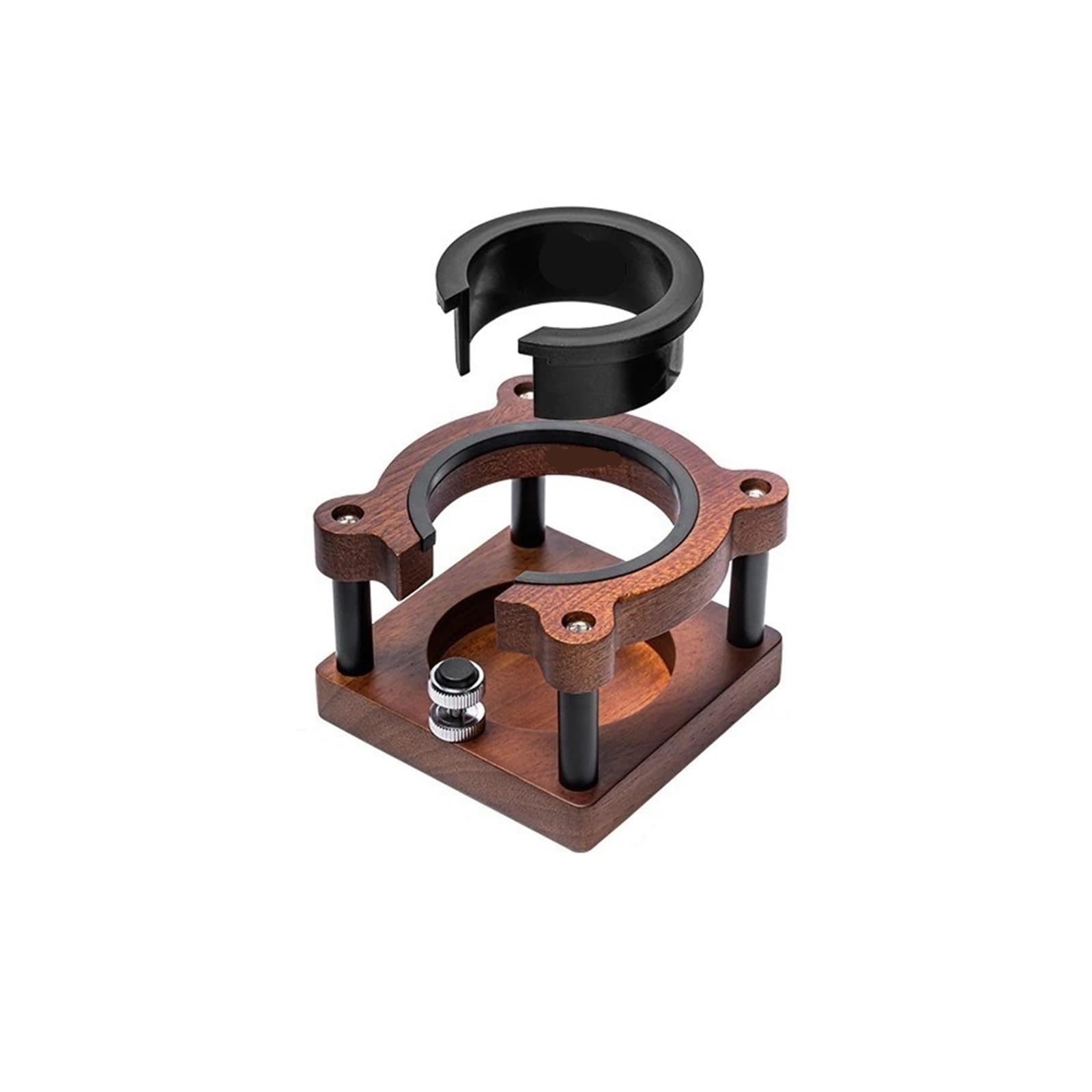 Station de doseur à expresso en bois massif square pour porte-filtre universel