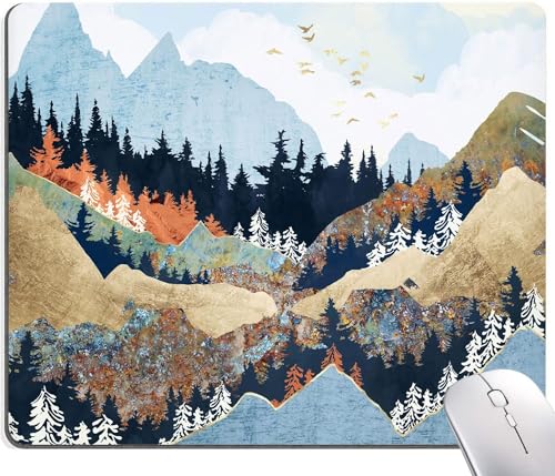 Image of Premium-Textured Mouse Pad, Non-Slip Rubber Base Mousepad for Laptop, Computer & PC, 9.5x7.9 in - Enhanced Precision, Ergonomic Comfort, Ideal for Gaming & Office (Abstract Landscape)