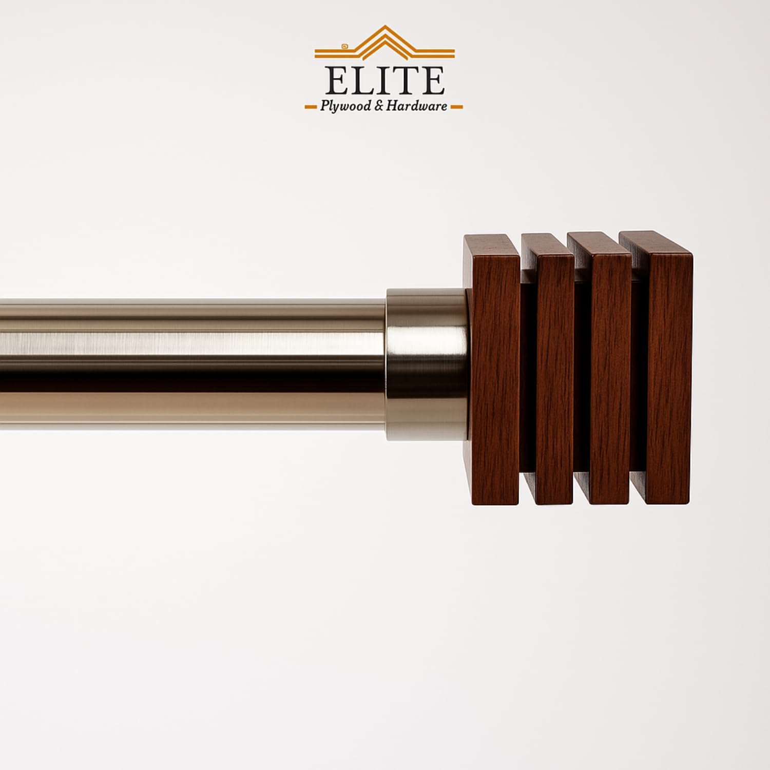 Urban Elite Premium Curtain End Cap – Elegant Decorative Rod Finial for Window Drapes, Smooth Finish, Durable & Stylish, Perfect for Home & Office Décor (Big Square, Wooden, Big) 2