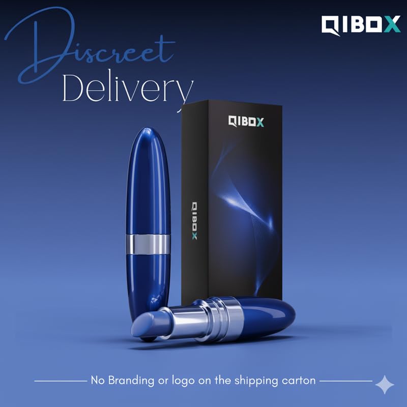 Image of Portable Waterproof Mini Personal Massager - Blue | Slim Compact Design with Multiple Intensity Modes | Quiet & Travel-Friendly (By QI-BOX)