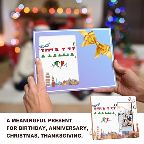Image of Italy Picture Frame, Italy Travel Gifts, Italy Gifts For Women Men Couples Family Friends, Italy Photo Frame Souvenirs For Wedding Engaged Honeymoon, Europe Vacation Frame For Home Decor -02