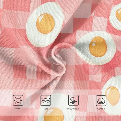 Wusikd Fried Eggs Girls' Underwear Cotton Checkered Red Girls Briefs Soft Toddler Underwear 2T3