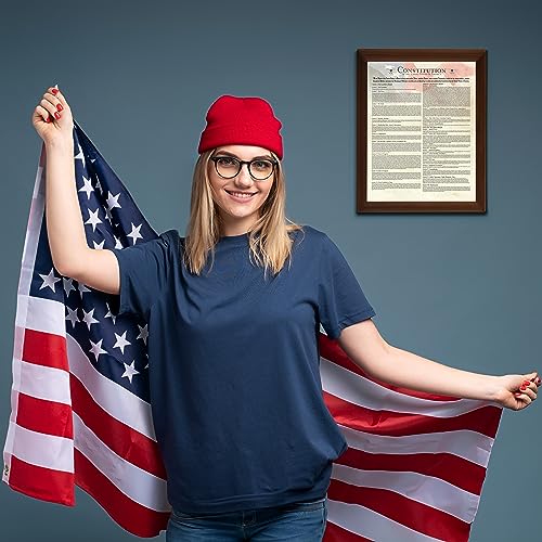 Constitution Of The United States Of America Patriotic Wall Art Poster, This Parchment Replica American Flag Wall Art Poster Is An Ideal Wall Decor For Home, Military School Decor, Unframed - 11X14” #TOP3