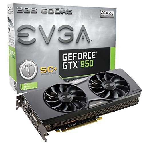 EVGA GeForce GTX 950 2GB SC+ GAMING, Silent Cooling Graphics Card 02G-P4-2956-KR