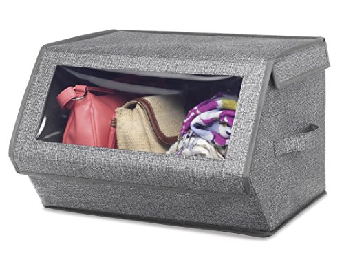 Whitmor Stackable Window Box, Crosshatch Gray, 1 Pack - Image 3