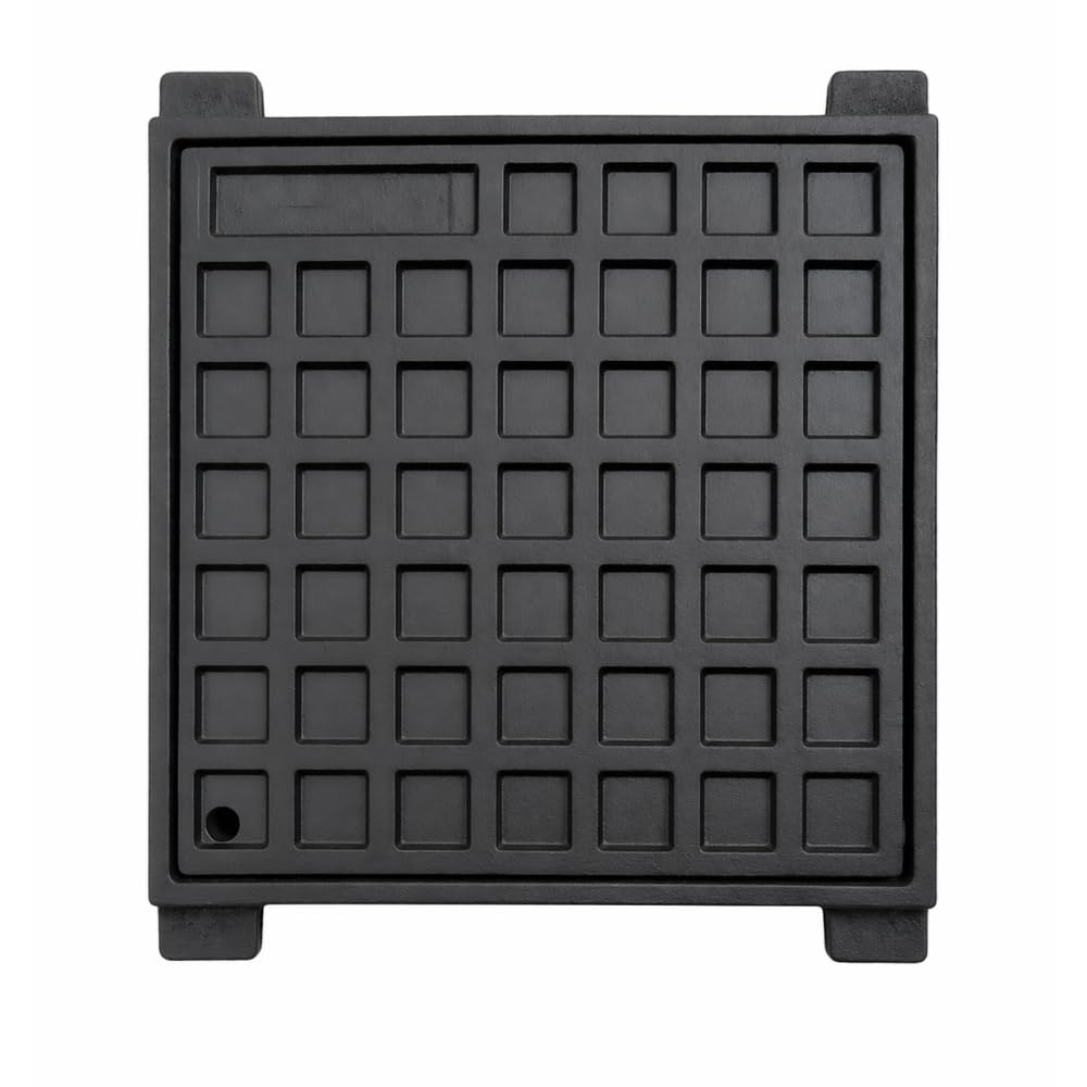 Tapa arqueta 20x20 hierro fundido clase B125 – Marco con lengüetas, superficie antideslizante, hasta 12.500 kg, normativa UNE EN 124