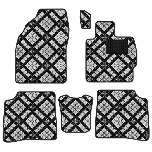 Aviles プリウス 30系 フロアマット【16色から選択】(前期 H21.05-23.11,02:ダイヤチェック × グレー)