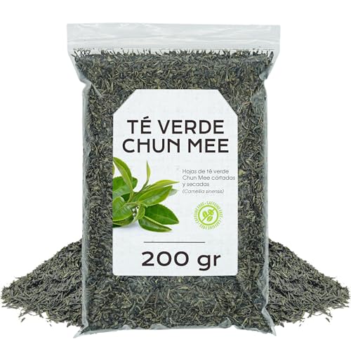 Te verde Chun Mee 200 g - Te verde Chino - Te a Granel - Infusion de Hierbas - Propiedades Naturales (200 gr, Té Verde Chun Mee)