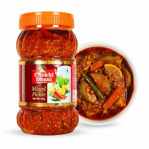 Image of Chokhi Dhani Mixed Pickle 1kg | Authentic Indian Mix Achar | Tangy & Spicy Traditional Style Pickle | Aromatic Spices & Rich Flavour