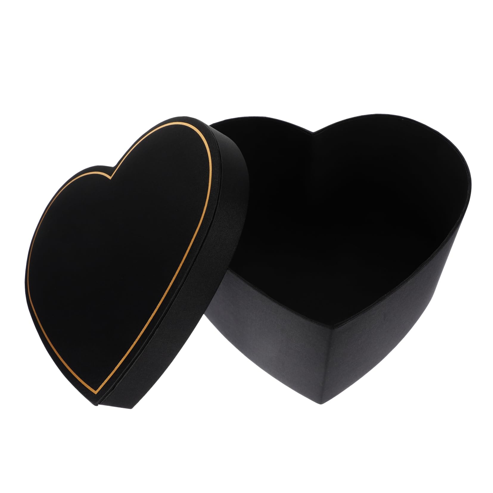 DEARMAMY Herzförmige Geschenkbox Schwarz aus Stoff für Geschenkverpackungen und Geschenkkartons bei Abschlussfest und Party als Elegante Schachtel Geschenkbox