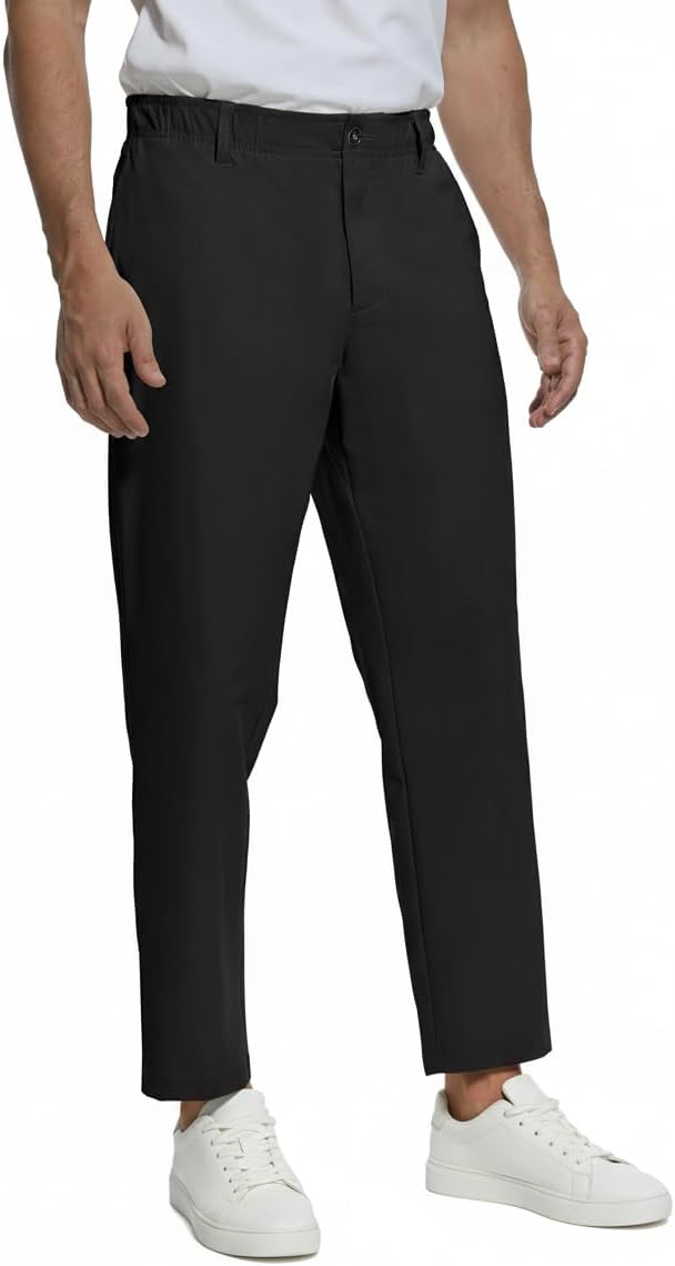 Foucome Men's Golf Pants Slim Fit Work Dress Pants 30“ Lightweight Casual Travel Slacks with Pockets - Image 5