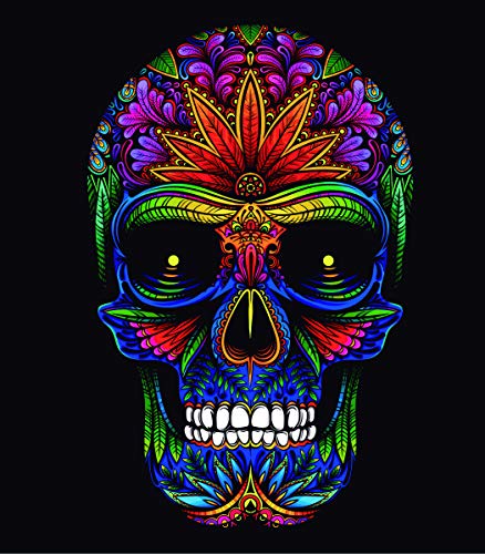 Textil Tarrago STG12 Serviette de plage, motif tête de mort noire, 180 x 140 cm, 100 % coton