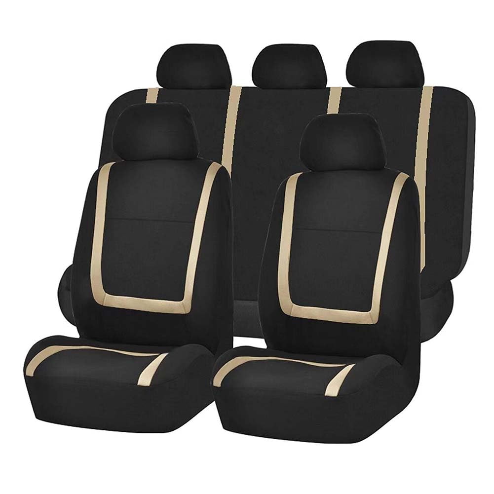 NanDeZ Set Coprisedili Auto per Ren-Ault Modus 2004-2024, Auto Set Protezione Copri-Sedile Anteriori e Posteriori Accessori Interno,F/Gold
