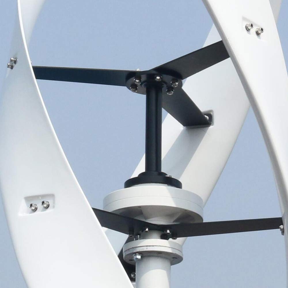 800W Windkraftanlage vertikal 12V 24V 48V Windturbine 3 Phasen-Achsen Maglev Windräder stromerzeugung Heimgebrauch Windgenerator mit Laderegler (24V, Weiß)
