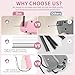 Stitch Gun for Clothing, Mini Sewing Stitch Tagging Gun for Clothes, Stitch Gun Quick Clothing Fixer with 6 Needles, 1000 Black & 1000 White Micro Fasteners & 1 Hard Carrying Case （Pink）
