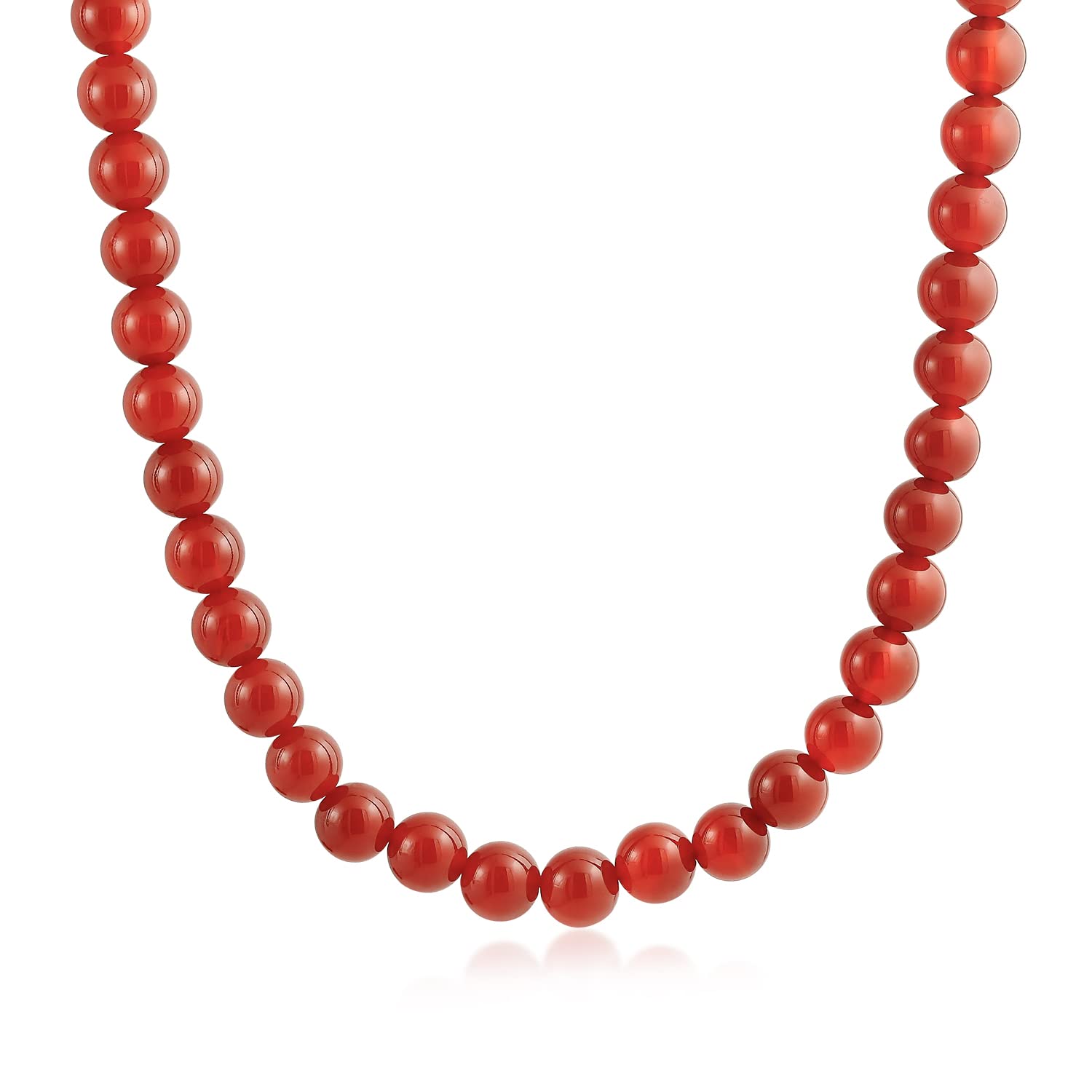 Bling Jewelry Simple Clásico Anudado a mano Creado Semi Precioso Piedra Redonda Bola 10MM Perla Strand Collar Para Mujeres 16 Pulgadas 18 Pulgadas