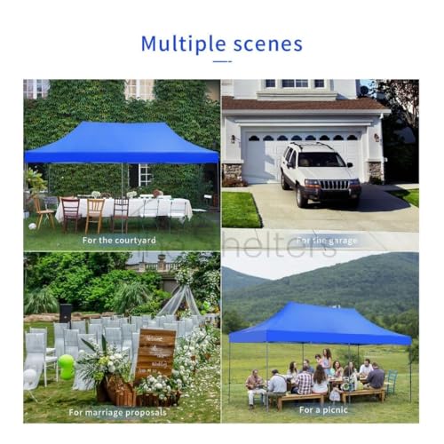 Image of 10x20ft / 3x6m Pop up Outdoor Canopy Tent | Portable Shade Instant Folding Gazebo Tent | Heavy Duty Gazebo Canopy Shelter 2 Mins Installation | White, 40Kgs (Black)
