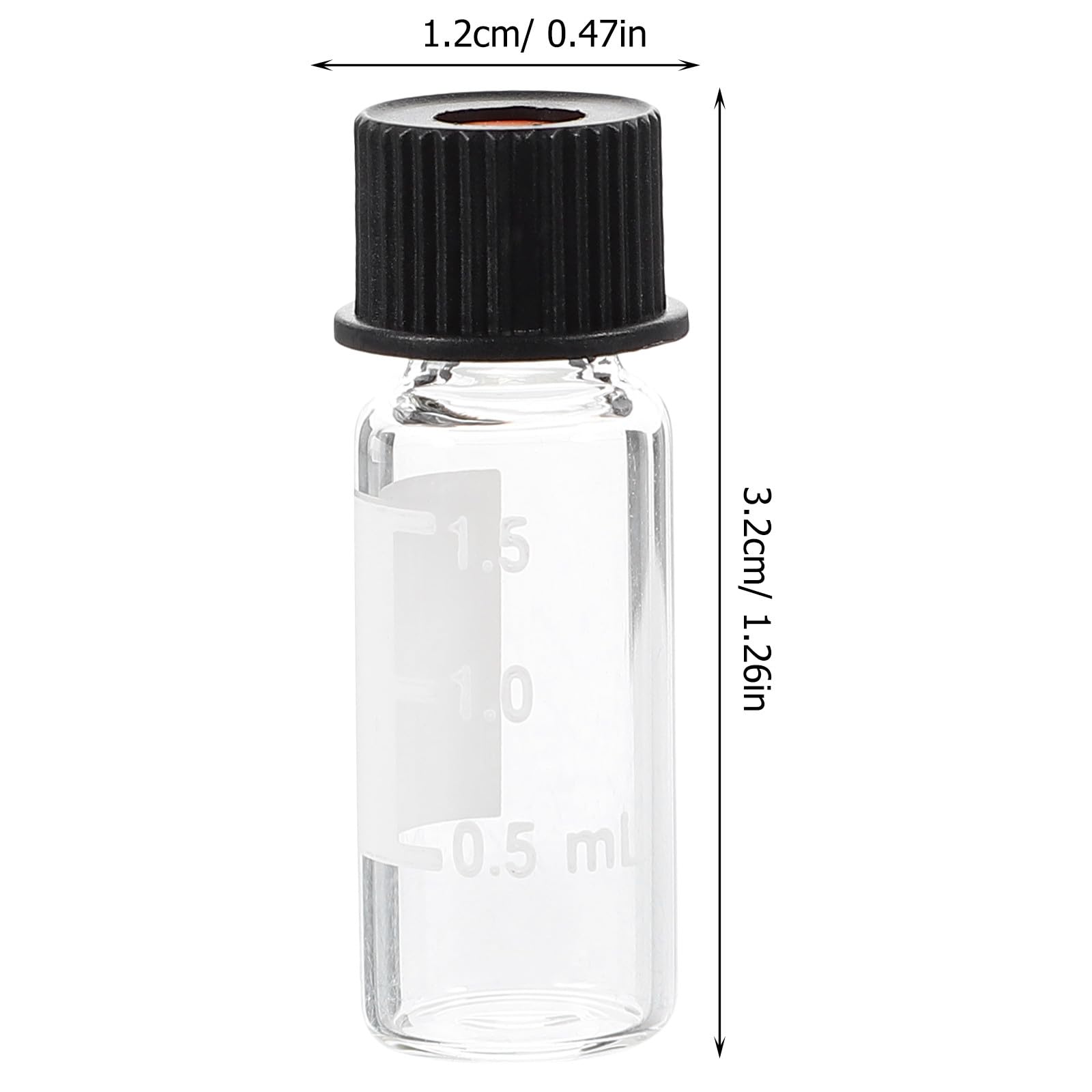 SOLUSTRE Vial de Muestra Rosca 8-425 de 2 Ml para Laboratorio, Material Sintético, Buen Sellado y Evita Fugas, Pack de 100 Unidades para Uso en Aceites Esenciales