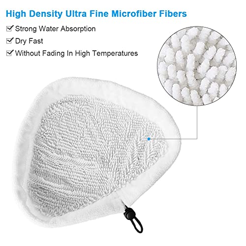 Fushing 6Pcs Steam Mop Pads,Reusable Washable Microfiber Steamer Cleaning Pads Replacement Pads Accessories For Steamboy X5 H2O H20 S302 S001 Skg 1500W Steam Mop #TOP2
