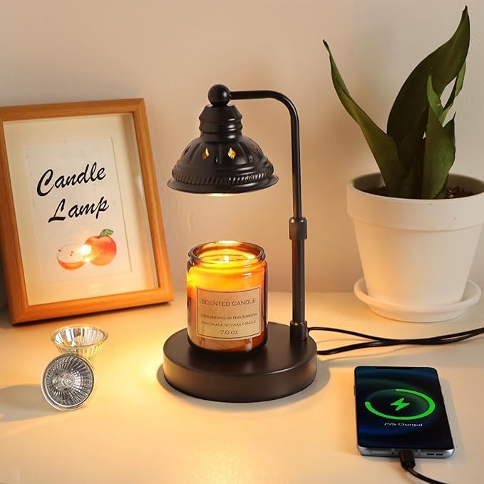 Popxstar  Vintage Electric Dimming Candle Melting Lamp with Timer Function, Includes 2 Bulbs, Gift for Mom, Perfect for Bedroom Home Decor main image 1