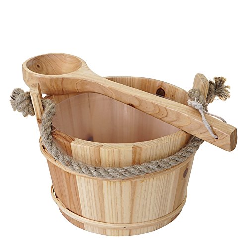 Cubo Cubo para sauna hwc-b26 con inserto y cucharón madera de pino