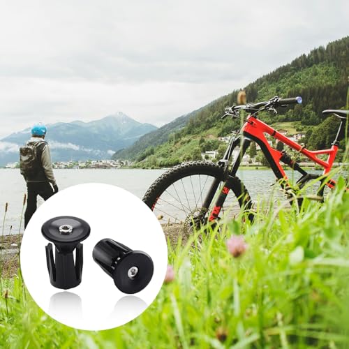 Image of 2 Pack Aluminum Bike Handlebar End Plugs Bike Bar End Grips Expanding Locking Bar End Caps for Drop Bars, Expandable Adjustable Locking End Caps