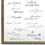 Geyoga 12 calcomanías de vinilo para espejo inspirador,