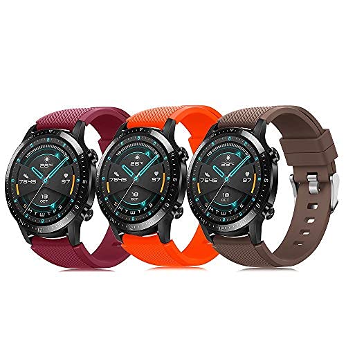 XMUXI 3 Pack 22mm Strap Compatible with Huawei Watch GT4/GT 5/ Galaxy Watch Gear S3 Watch Strap Soft Silicone Quick Release Replacement Venu 3 GTR 4 Sport Bands