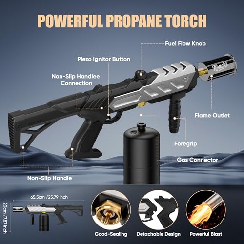 Image of KOACKL 2 Pack 25.8 inch CSA Propane Torch 2372F Adjustable Flame BBQ