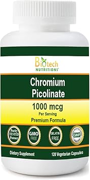 Chromium Picolinate 1000 MCG Serving 120 Vegetable Capsules