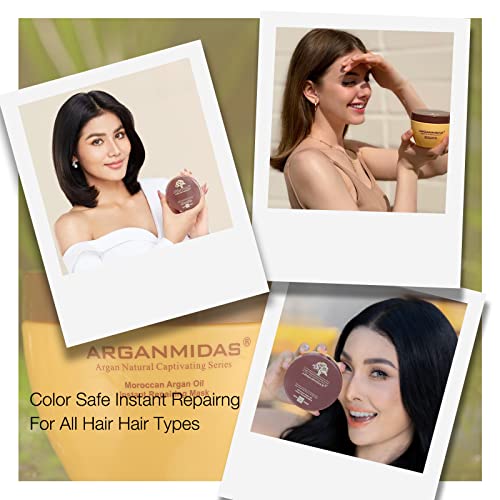 Hair Mask For Dry Damaged Hair Treatment, Arganmidas Moroccan Argan Oil Hair Instant Repairing Mask Moisturizing, Deep Conditioner Hair Treatment Mask For Curly, Dye, Split End, Bleached And Color Treatment Hair, 10.2 Fl Oz #TOP4