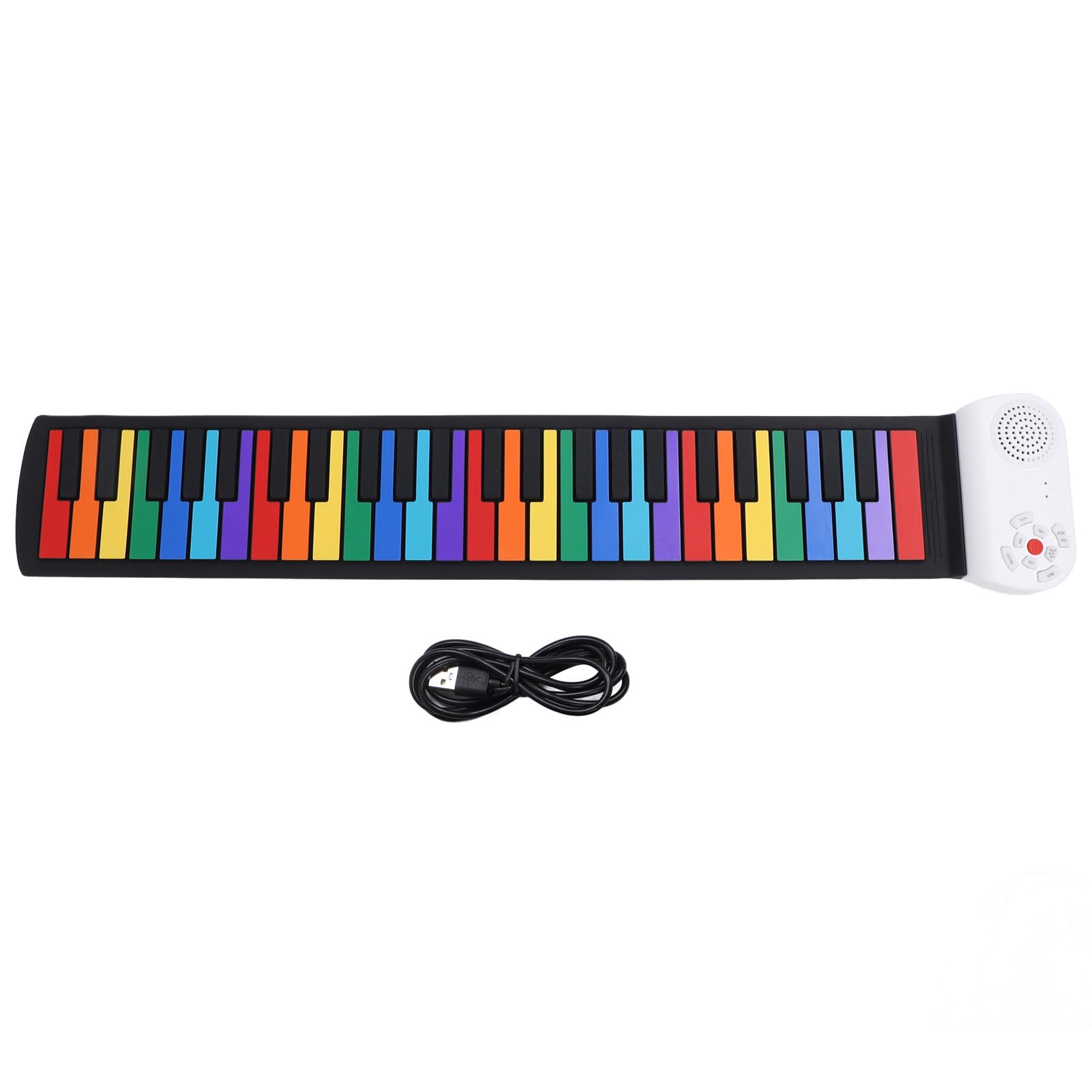 Tastiera per Arrotolabile, Elettronico Portatile Ricaricabile a 49 Tasti, Tastiera per Pieghevole con Cavo di Ricarica USB per Principianti, Bambini, Viaggi a Casa (#2)