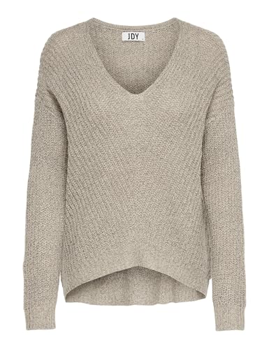 JDY Damen JDY New Megan L/S Trui Knt Noos Pullover, Cement/Detail:w. Black Ply, XL EU