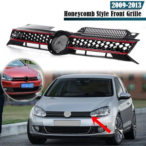 Grille de pare-chocs avant Golf 6 MK6 avec calandre de course centrale nid d'abeille - 7