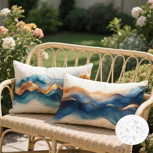Housse de coussin 40x60 imperméable avec fermeture éclair cachée velours or