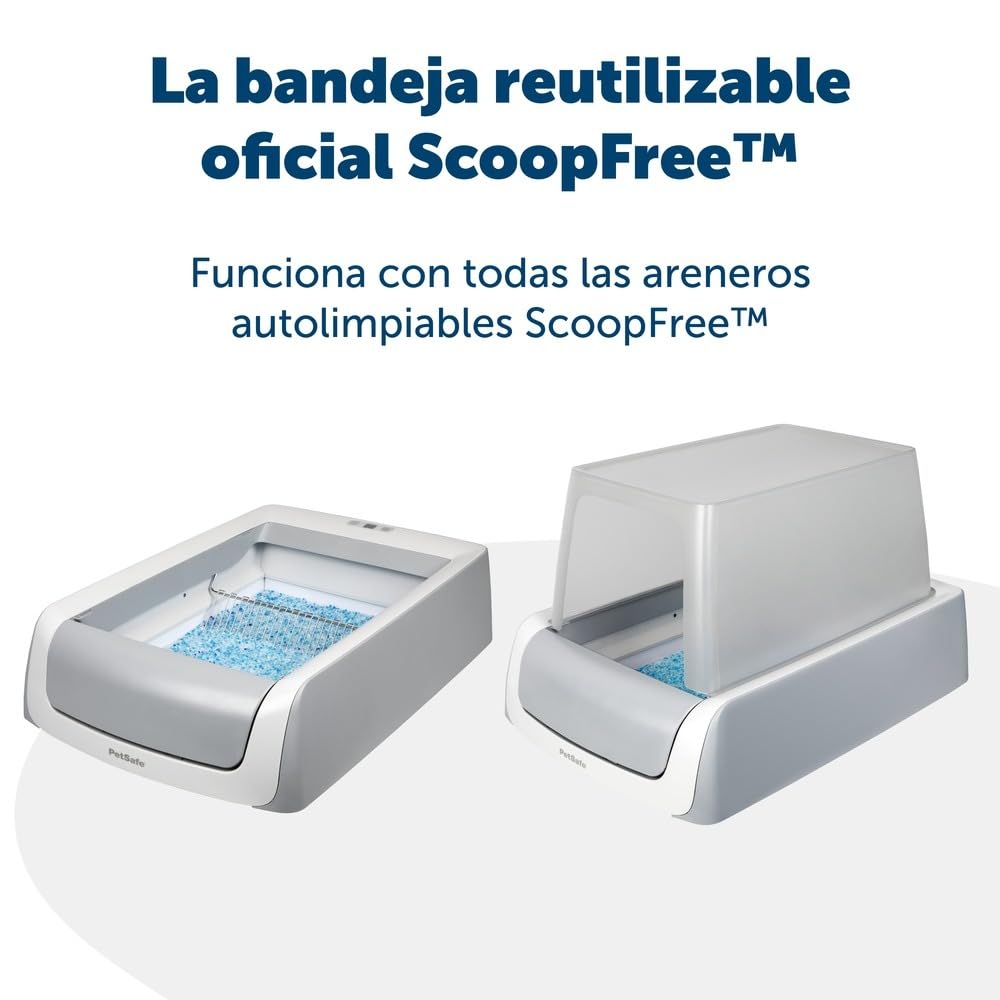 PetSafe ScoopFree Bandeja de Arena Reutilizable con Arena Cristal | Control de Olores, Limpieza Fácil, Diseño Duradero