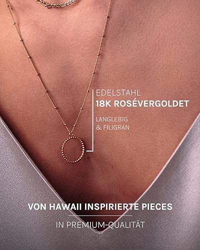 Purelei Karma Kette Damen (RoséGold) – Halskette Damen aus langlebigem Edelstahl – Wasserfeste Kette mit Anhänger… – Ansicht 3