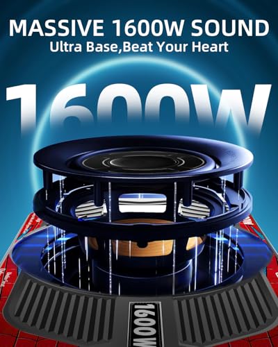 Image of 1600W Slim Underseat Car Subwoofer and Amp Package, Powered Under Seat Subwoofer with Built-in Class D Amp, Subsonic Deep Bass, High Excursion, Cast Aluminum, for Truck /SUV /Car Audio System