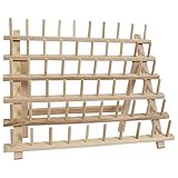 Threadart 60 Spool Cone Wood Thread Rack | Made of Hardwood, Sturdy, Freestanding or Wall Mount | Fits Mini-King Size Cones & Most Spools | For Sewing, Embroidery, Quilting, & Specialty Thread Storage