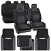 Charcoal Polyester Cloth Seat Covers for Car SUV & Charcoal Tribal Carpet Mats