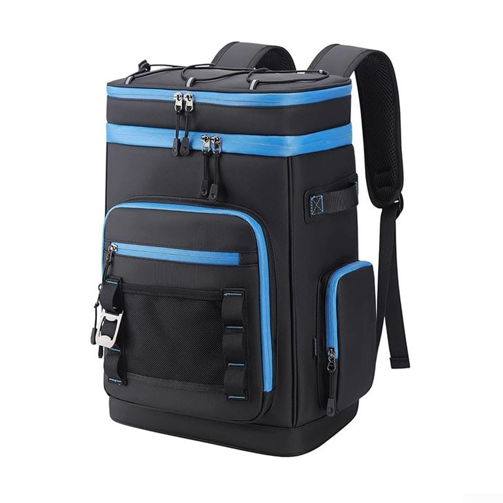 Torba chłodząca o dużej pojemności 30 l na kemping piknik | Mieści 30 puszek 330 ml, rozmiar 31 x 20 x 45 cm, pasuje do napojów rodzinnych, przestronna komora główna, idealna na pikniki