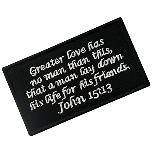 Tactical John 15:13 Bnw Patch Combat Badge Morale Applique Embroidered Fastener Hook & Loop Emblem #TOP2
